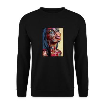 DESIGN VISAGE - Sweat-shirt Unisexe - noir - Devant - Alina (178cm) & Michal (187cm)