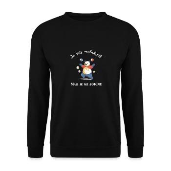 Je suis maladroit - Sweat-shirt Unisexe - noir - Devant - Alina (178cm) & Michal (187cm)