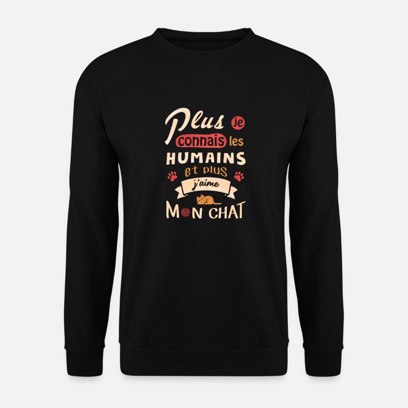 J aime mon chat - Sweat-shirt Unisexe - noir