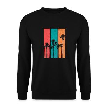 Palmen Strand Sommer Kokospalmen - Unisex Pullover - Schwarz - Vorne - Alina (178cm) & Michal (187cm)