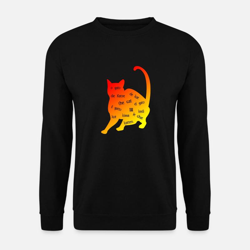 Multilingual 'Cat' - Creative Design - Unisex Sweatshirt - black