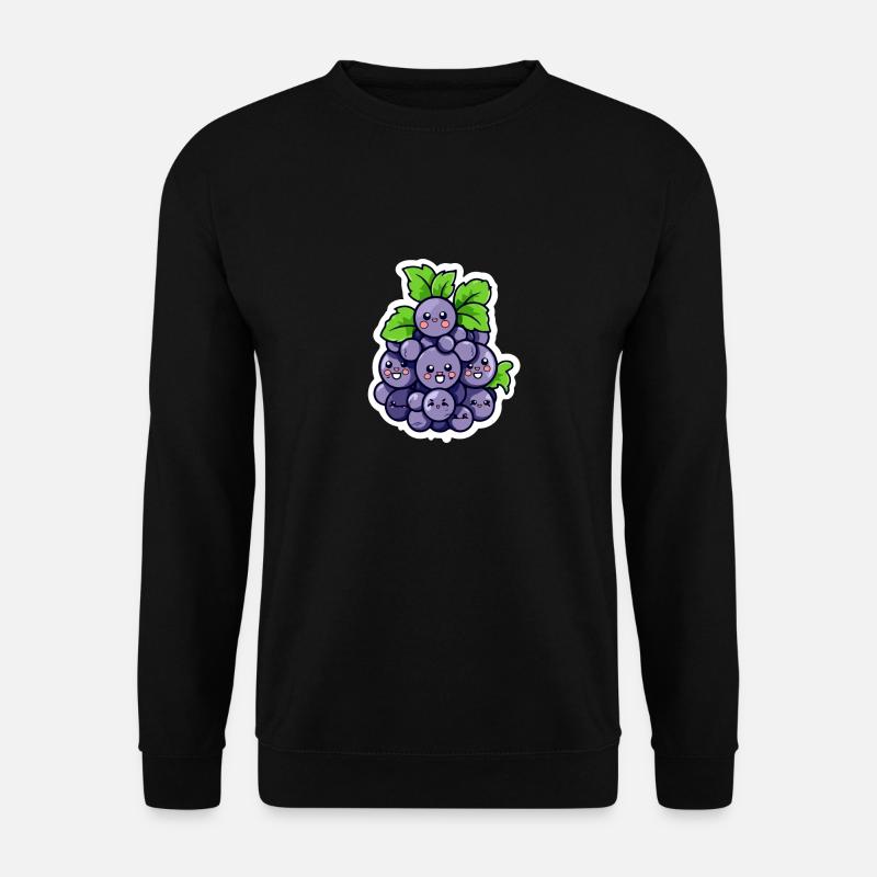 Traube Kawaii-Trauben - Unisex Pullover - Schwarz