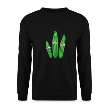 gurken trio,gurken,gurke,salatgurke,sonnenbrille - Unisex Pullover - Schwarz - Vorne - Alina (178cm) & Michal (187cm)