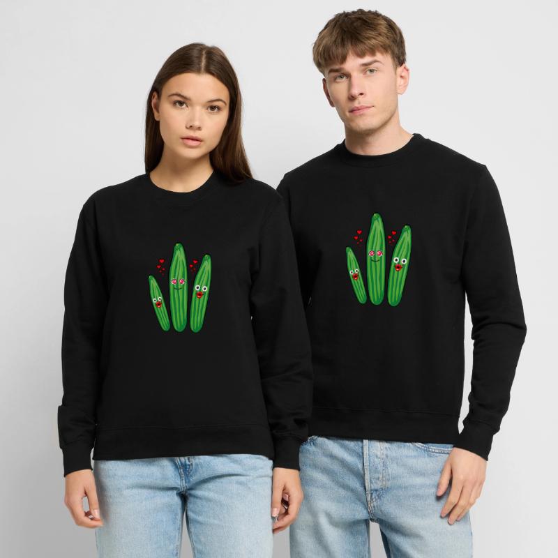 Trio de concombre,Concombre,Concombre,Concombre,Concombre,Concombre,Cœurs,Amour Sweat-shirt Unisexe