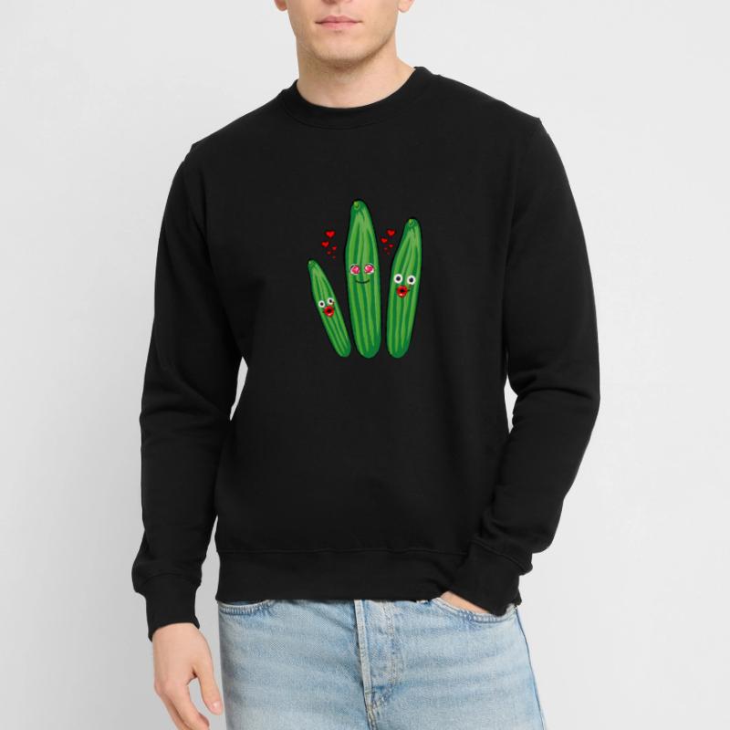 Trio de concombre,Concombre,Concombre,Concombre,Concombre,Concombre,Cœurs,Amour Sweat-shirt Unisexe