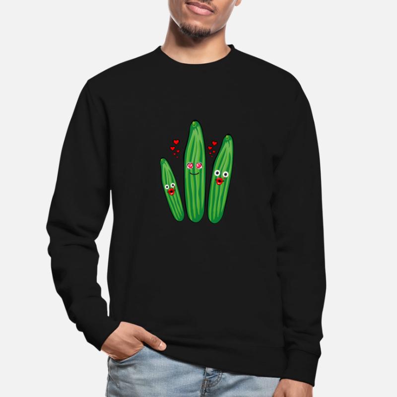 Trio de concombre,Concombre,Concombre,Concombre,Concombre,Concombre,Cœurs,Amour Sweat-shirt Unisexe
