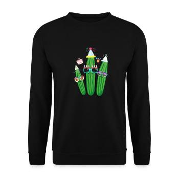 Birthday, cucumbers, cucumber, trio, celebration - Unisex Sweatshirt - black - Front - Alina (178cm) & Michal (187cm)