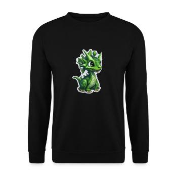 Bébé dragon, mignon, heureux, souriant - Sweat-shirt Unisexe - noir - Devant - Alina (178cm) & Michal (187cm)