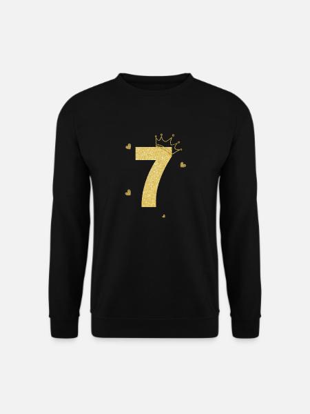 7e anniversaire couronne doré - Sweat-shirt Unisexe - noir