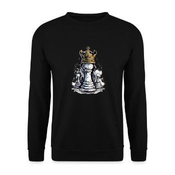 The pawn disguised as king - Unisex Sweatshirt - black - Front - Alina (178cm) & Michal (187cm)