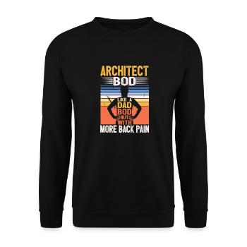 Architecte Bod Like A Dad Bod Dessinateur Drôle - Sweat-shirt Unisexe - noir - Devant - Alina (178cm) & Michal (187cm)