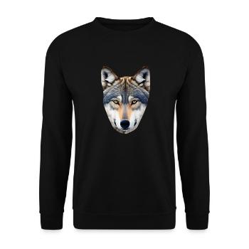 Wolf - Unisex Sweatshirt - black - Front - Alina (178cm) & Michal (187cm)