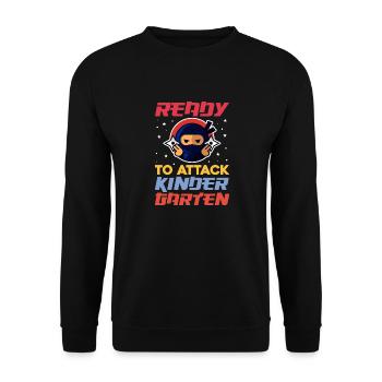 ready to attack kinder garten Design for a child - Unisex Sweatshirt - black - Front - Alina (178cm) & Michal (187cm)