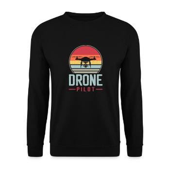 Pilote de drone Pilote de drone Pilote de drone - Sweat-shirt Unisexe - noir - Devant - Alina (178cm) & Michal (187cm)