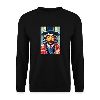Gentleman au repos (Collection d’œuvres d’art) - Sweat-shirt Unisexe - noir - Devant - Alina (178cm) & Michal (187cm)