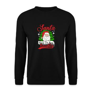 Weihnachtsmann Lebkuchen Rentier Winter - Unisex Pullover - Schwarz - Vorne - Alina (178cm) & Michal (187cm)