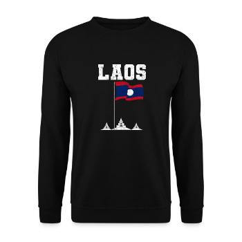 Laos Lao Laotien drapeau Temple Lao I cadeau - Sweat-shirt Unisexe - noir - Devant - Alina (178cm) & Michal (187cm)
