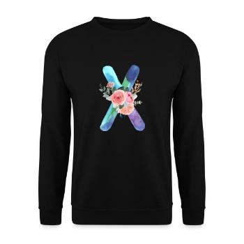 Lettre x watercolor - Sweat-shirt Unisexe - noir - Devant - Alina (178cm) & Michal (187cm)