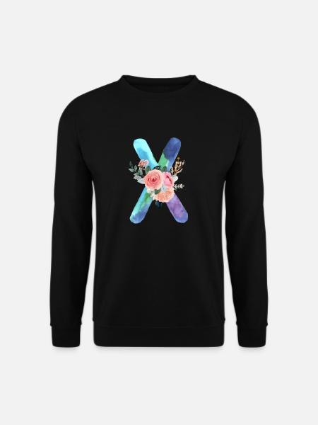 Buchstabe x Aquarell - Unisex Pullover - Schwarz