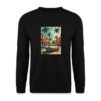 Karibischer Glanz - Unisex Pullover - Schwarz - Vorne - Alina (178cm) & Michal (187cm)