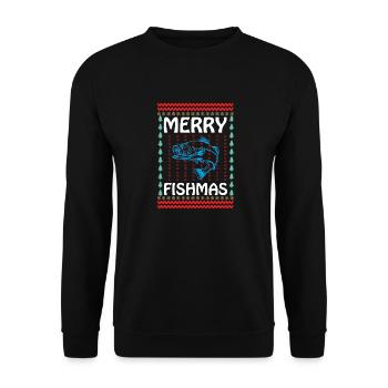 Merry fishmas - Unisex Pullover - Schwarz - Vorne - Alina (178cm) & Michal (187cm)