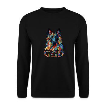 German Shepherd - Colorful Mosaic Art - Unisex Sweatshirt - black - Front - Alina (178cm) & Michal (187cm)