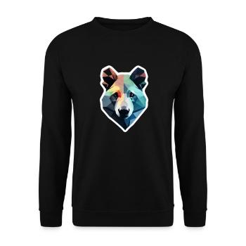 Bär Polygon Geometrie - Unisex Pullover - Schwarz - Vorne - Alina (178cm) & Michal (187cm)