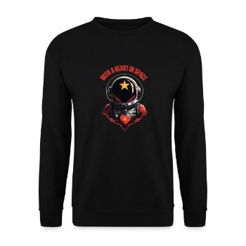 Avec un cœur dans l’espace - Sweat-shirt Unisexe - noir - Devant - Alina (178cm) & Michal (187cm)