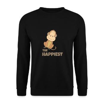 MONKEY HAPPIEST - Unisex Sweatshirt - black - Front - Alina (178cm) & Michal (187cm)