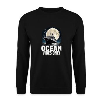 Ocean Vibes Only Cruise Ship Vacation Group - Unisex Pullover - Schwarz - Vorne - Alina (178cm) & Michal (187cm)