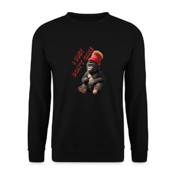 Don't care - Unisex Pullover - Schwarz - Vorne - Alina (178cm) & Michal (187cm)