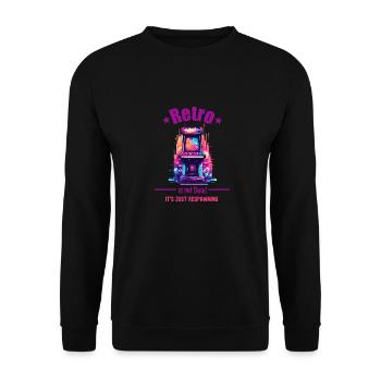 Retro Gaming Arcade Gift - Unisex Sweatshirt - black - Front - Alina (178cm) & Michal (187cm)