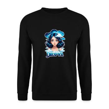 rêver - rêveur - rêveuse - rêve - rêverie - Sweat-shirt Unisexe - noir - Devant - Alina (178cm) & Michal (187cm)
