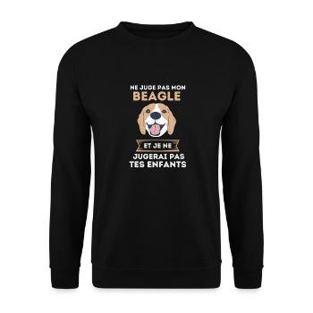 Ne juge pas mon beagle - Sweat-shirt Unisexe - noir - Devant - Alina (178cm) & Michal (187cm)