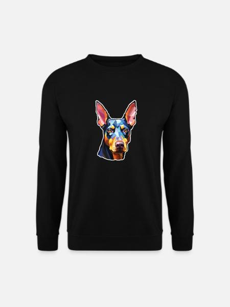 Dobermann Pinscher psychedelisch - Unisex Pullover - Schwarz