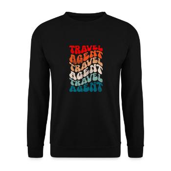 Retro Travel agent - Unisex Sweatshirt - black - Front - Alina (178cm) & Michal (187cm)