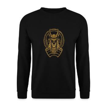 Ägypten-Hieroglyphe Nil-Flagge Pharao-Pyramide Kairo - Unisex Pullover - Schwarz - Vorne - Alina (178cm) & Michal (187cm)