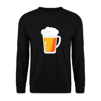 Beer Flask Mug Booze Bachelor Party 1 - Unisex Sweatshirt - black - Front - Alina (178cm) & Michal (187cm)