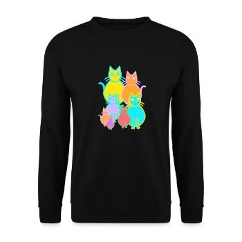 années 80 des années 90 chats chat famille enfants enfant - Sweat-shirt Unisexe - noir - Devant - Alina (178cm) & Michal (187cm)