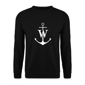 W Anchor - Unisex Sweatshirt - black - Front - Alina (178cm) & Michal (187cm)