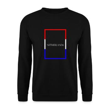 Netherlands - Statement lettering with flag - Unisex Sweatshirt - black - Front - Alina (178cm) & Michal (187cm)
