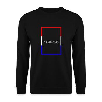 Netherlands - Statement lettering with flag - Unisex Sweatshirt - black - Front - Alina (178cm) & Michal (187cm)