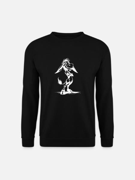 Donkey Cartoon Grinning Long-Eared - Unisex Sweatshirt - black