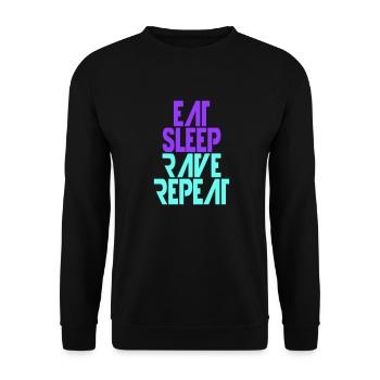 Manger dormir rave répéter nourriture sommeil corbeau disant - Sweat-shirt Unisexe - noir - Devant - Alina (178cm) & Michal (187cm)