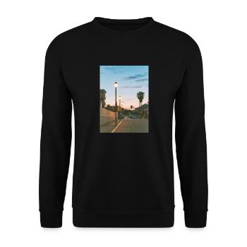 Entspannung und Gelassenheit - Abendsonne - Unisex Pullover - Schwarz - Vorne - Alina (178cm) & Michal (187cm)