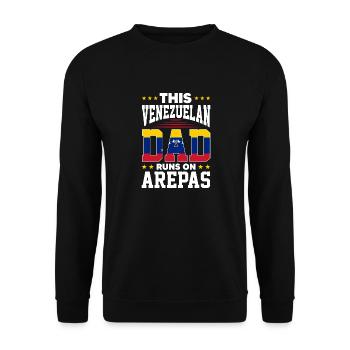 ce papa vénézuélien court sur arepas Design - Sweat-shirt Unisexe - noir - Devant - Alina (178cm) & Michal (187cm)
