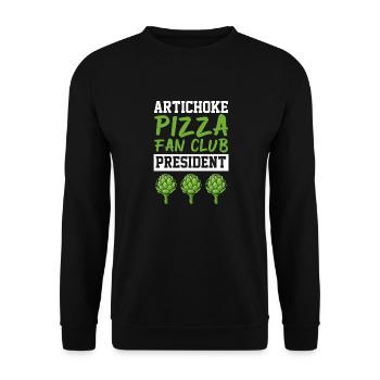 artichoke pizza fan club president Design - Unisex Pullover - Schwarz - Vorne - Alina (178cm) & Michal (187cm)