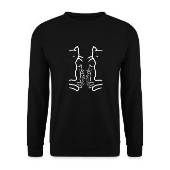 Chats Rétro Chat Chaton Années 80 Années 90 Vintage - Sweat-shirt Unisexe - noir - Devant - Alina (178cm) & Michal (187cm)