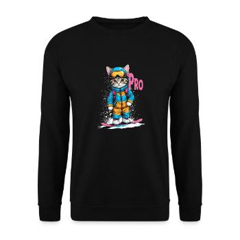 Snowboarding Kitty Pro - Unisex Pullover - Schwarz - Vorne - Alina (178cm) & Michal (187cm)