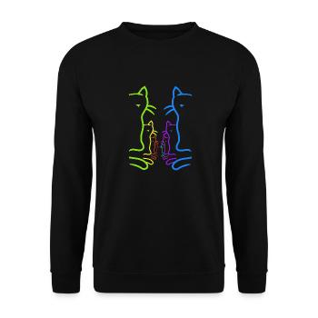 Rétro Katddzen Vintage des années 90 Famille de chats des années 80 - Sweat-shirt Unisexe - noir - Devant - Alina (178cm) & Michal (187cm)